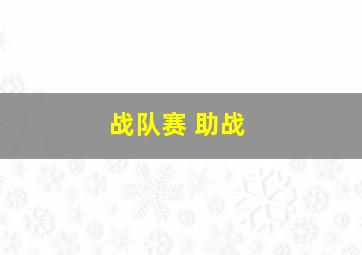 战队赛 助战